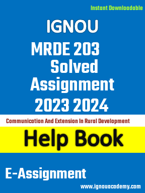 IGNOU MRDE 203 Solved Assignment 2023 2024